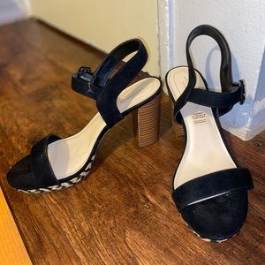 Heeled black sandals size 10